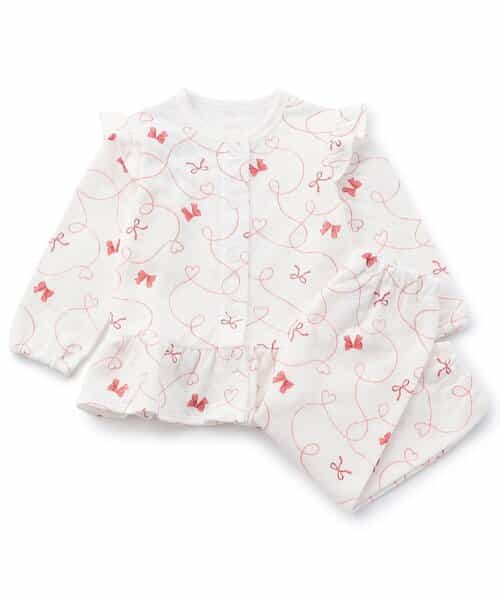 【リンク】リボン柄ニットキルトペプラムパジャマ