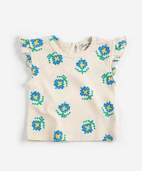 総柄Pixel Flowers半袖Tシャツ【ベビー】