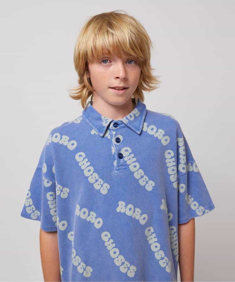★SALE★Wavy Bobo Choses all over waffle polo shirt