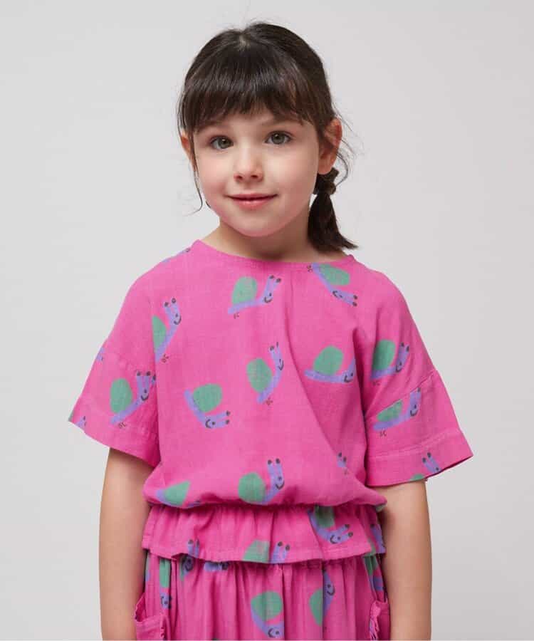 Funny Snail all over woven blouse【キッズ】