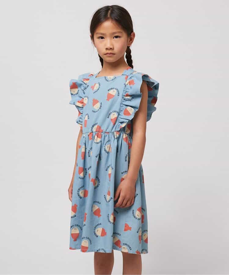 ★SALE★Morning Egg all over ruffle dress【キッズ】