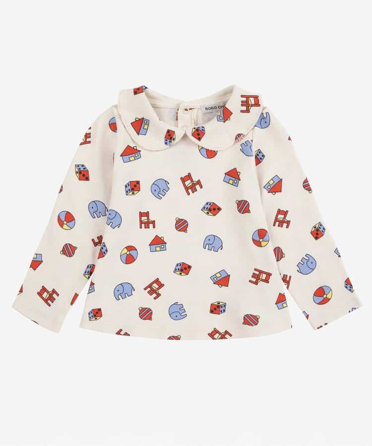 ☆1/8(木)21時～3点10％OFF☆総柄Toys長袖Ｔシャツ【ベビー】