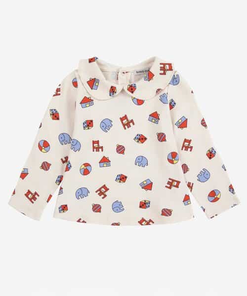 ☆1/13(火)お昼12:59まで3点10％OFF☆総柄Toys長袖Ｔシャツ【ベビー】