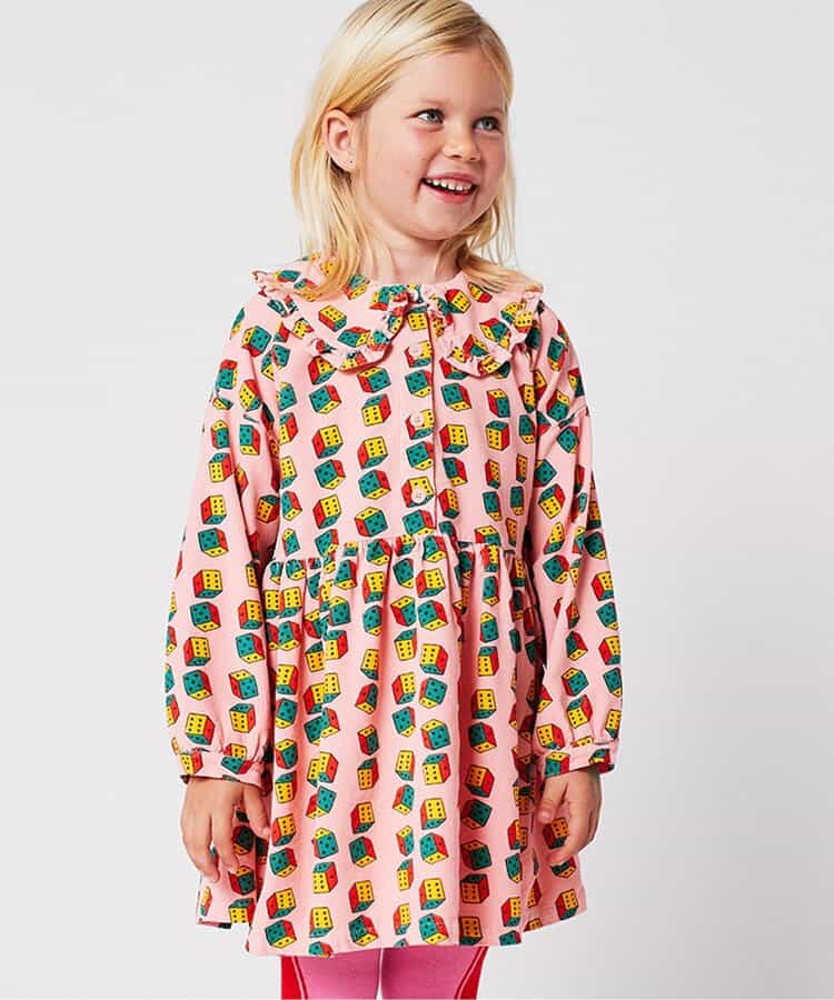 総柄Dices corduroyワンピース【キッズ】