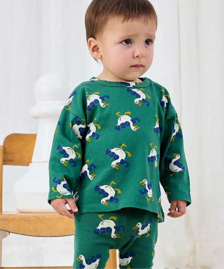 ☆1/13(火)お昼12:59まで3点10％OFF☆総柄La Oca長袖Ｔシャツ【ベビー】