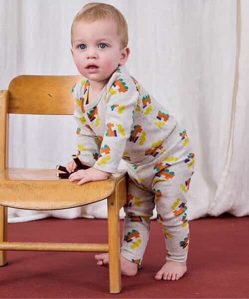 総柄Choo Chooボディースーツ【ベビー】