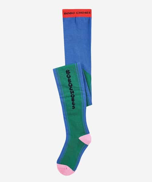 ☆1/13(火)お昼12:59まで3点10％OFF☆color blockタイツ【キッズ】_ブルー