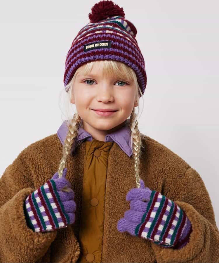 jacquard long gloves【キッズ】