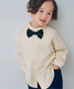 【サイズ追加！】蝶ネクタイ付きバンドカラーシャツ フォーマル対応