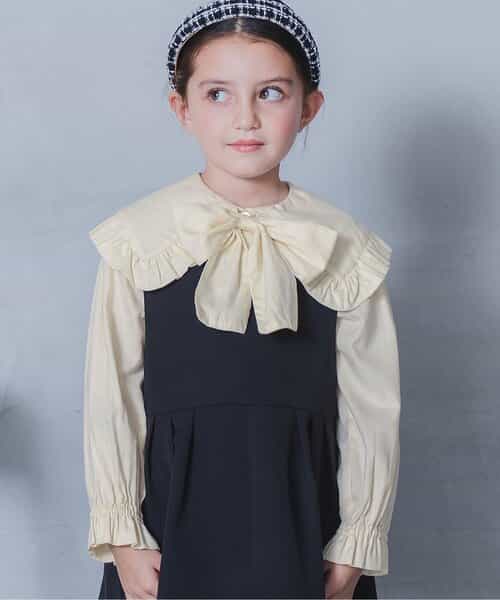 ボウタイ付きフリル衿ブラウス フォーマル対応