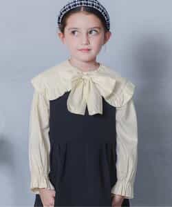 ボウタイ付きフリル衿ブラウス フォーマル対応