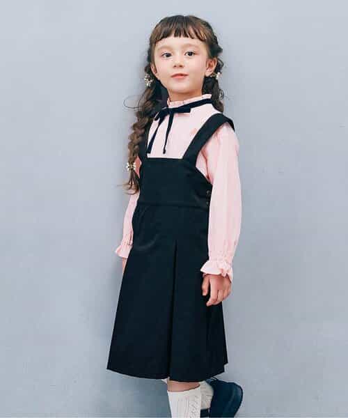 サスペンダープリーツジャンパースカート フォーマル対応
