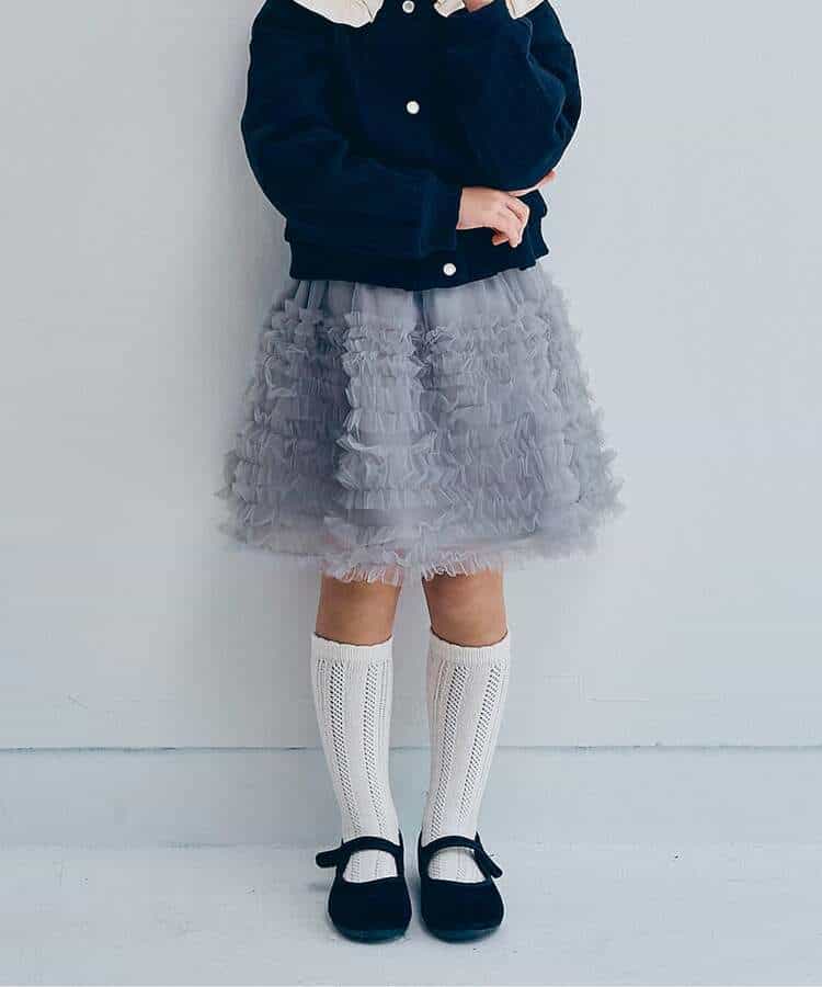 フリルいっぱいチュールスカート フォーマル対応