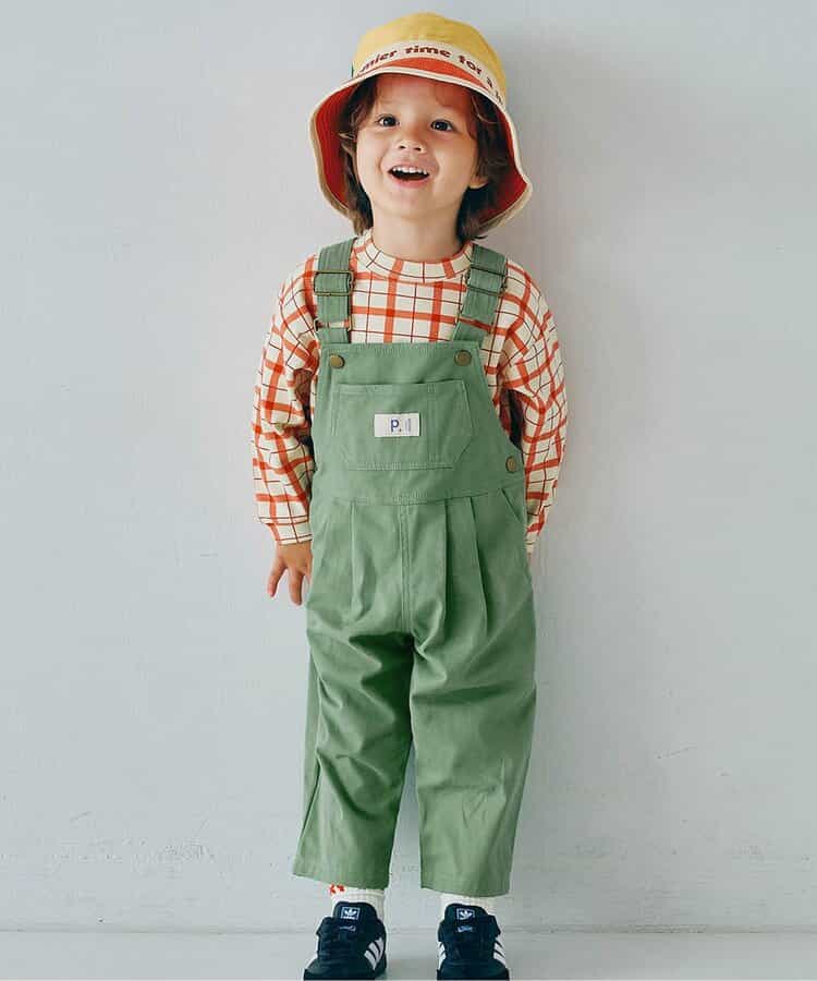 デニム・カラーツイルオーバーオール