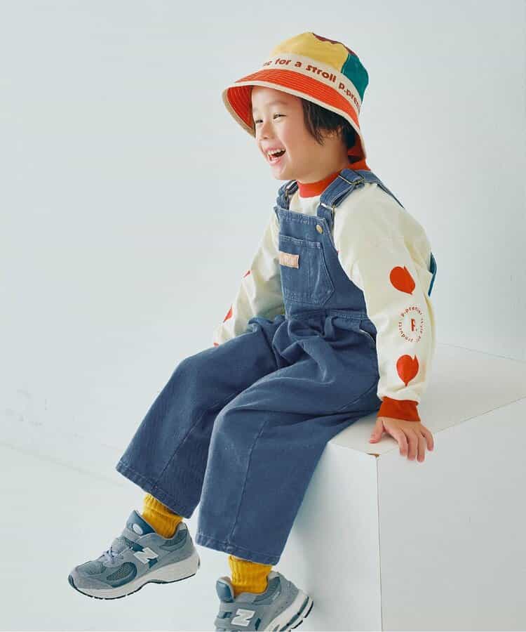 デニム・カラーツイルオーバーオール