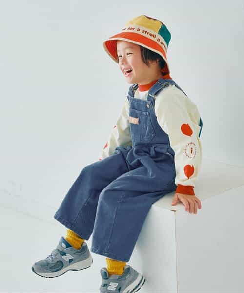 デニム・カラーツイルオーバーオール