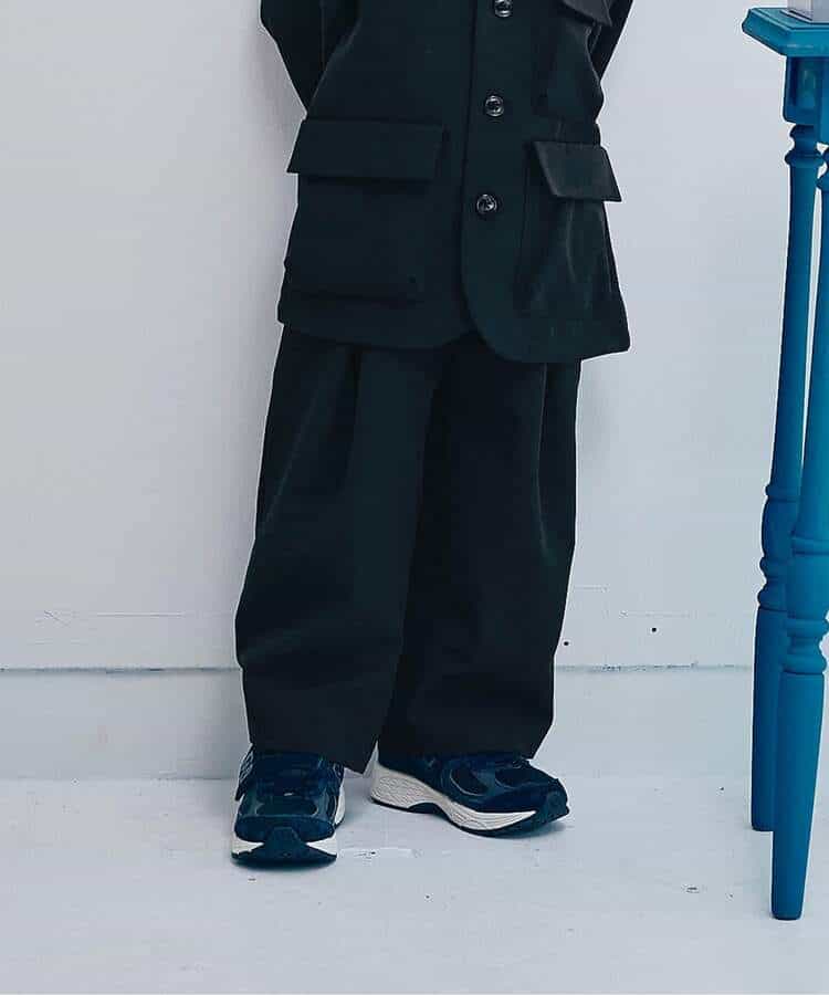 モードスタイルワイドタックパンツ フォーマル対応 セットアップ対応