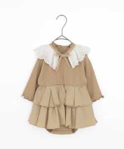 おめかしフリルワンピースロンパス＆レースつけ衿セット フォーマル対応