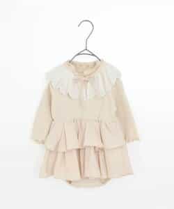 おめかしフリルワンピースロンパス＆レースつけ衿セット フォーマル対応