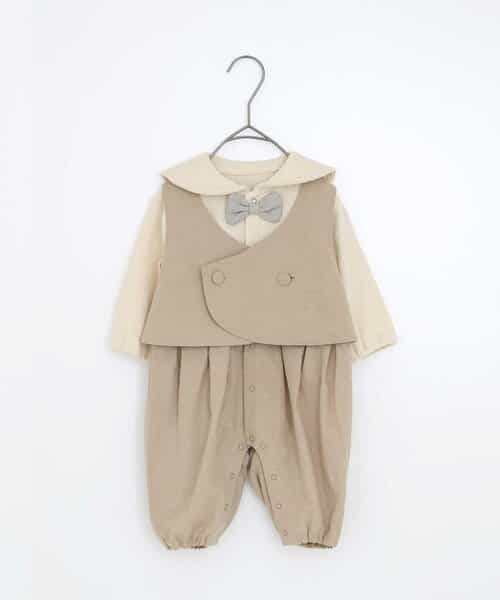 【12/5(金)9:00～再販】おめかしセーラー衿カバーオール＆ベストセット フォーマル対応