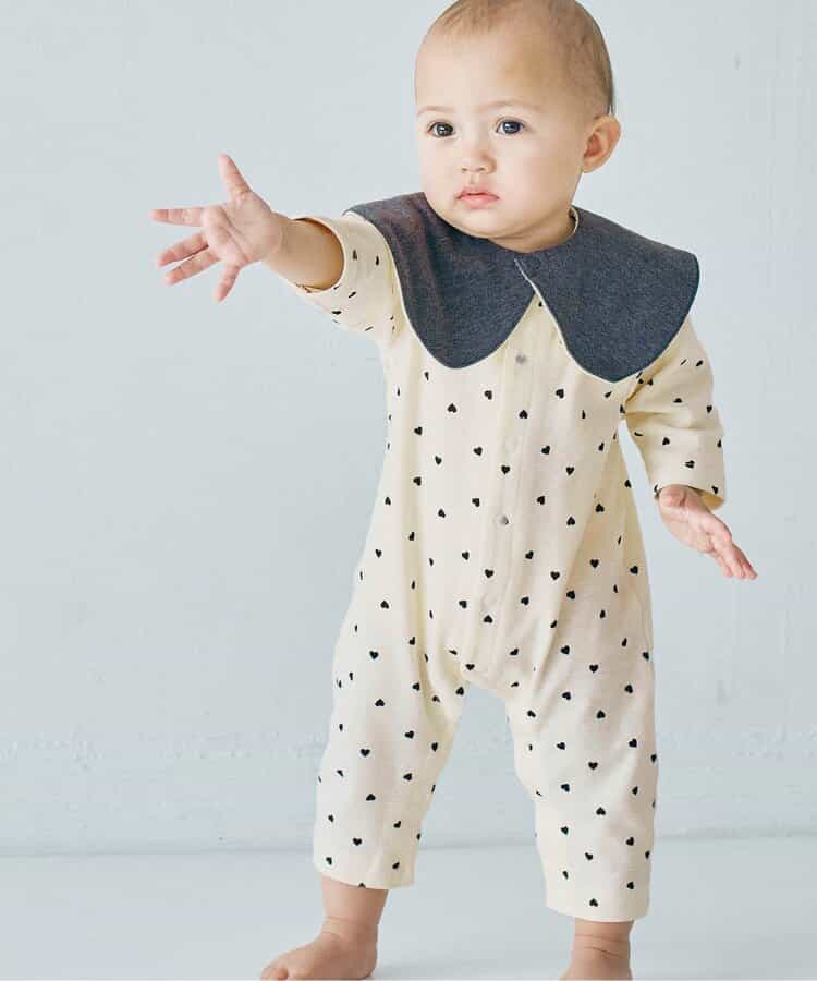 ★SALE★【リンク】スタイセット総柄前あきカバーオール