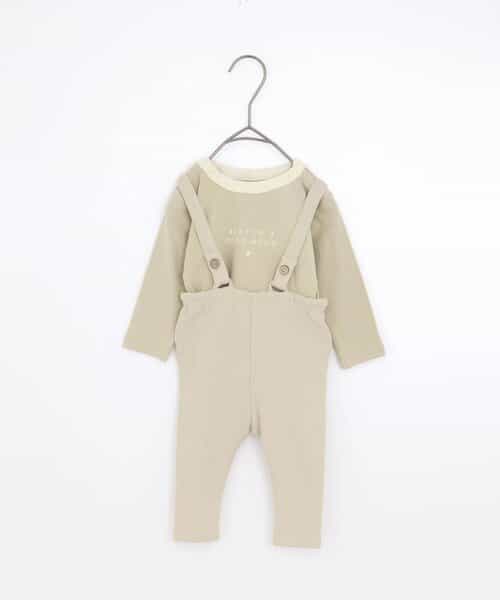 ★SALE★ベビーサスペンダーパンツ＆シンプルロゴロンパスセット