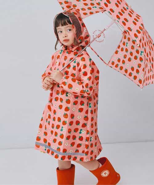 雨の日がたのしい総柄レインコート