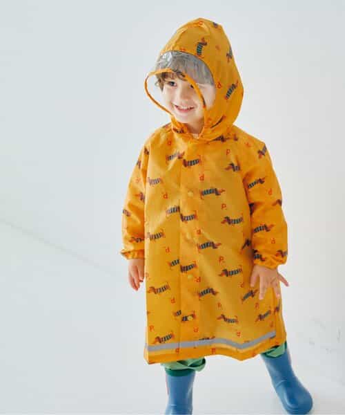 雨の日がたのしい総柄レインコート