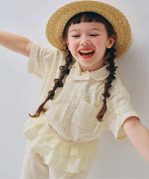 アイレットレース半袖シャツ リンク セットアップ可