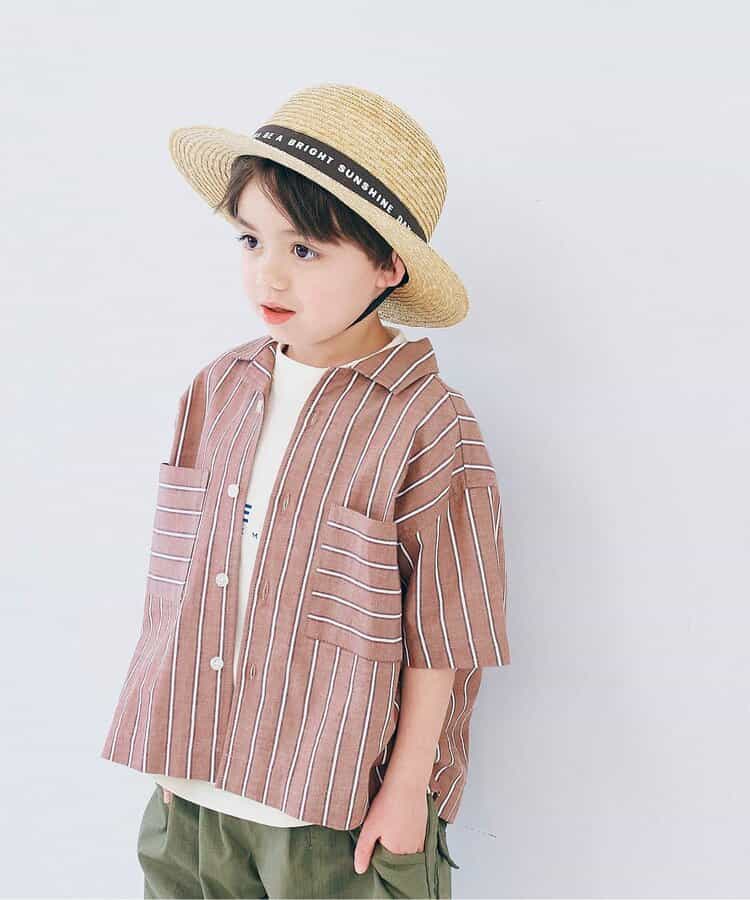 ★SALE★【リンク】ストライプワイド半袖シャツ