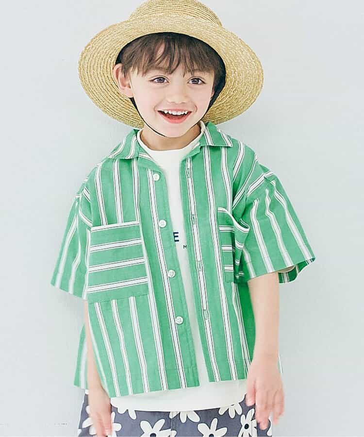 ★SALE★【リンク】ストライプワイド半袖シャツ