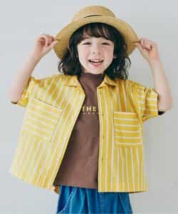 韓国人気 [POLO] ヘビーワイドストライプ半袖Ｔシャツ 古着 90s Polo Ralph Lauren アイボリー×ネイビー ストライプ