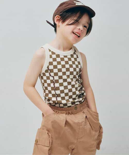 配色メロウリブタンクトップ リンク セットアップ可