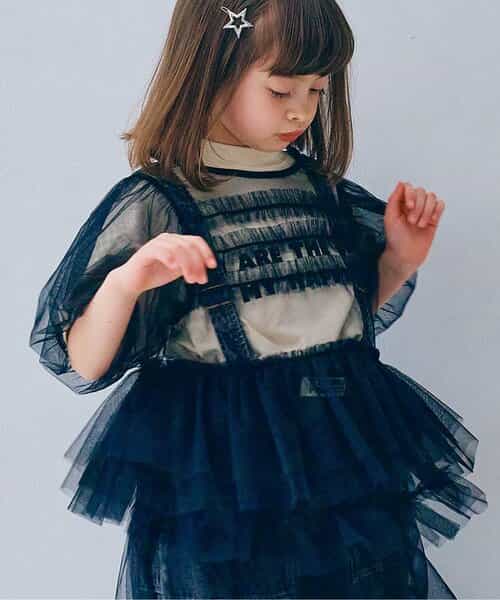 チュールパフスリーブオーバートップス セットアップ可