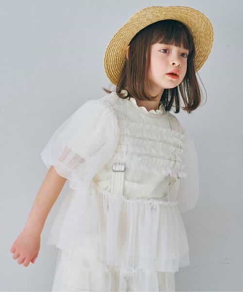 チュールパフスリーブオーバートップス セットアップ可