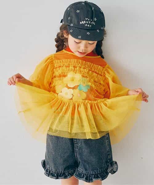 チュールパフスリーブオーバートップス セットアップ可