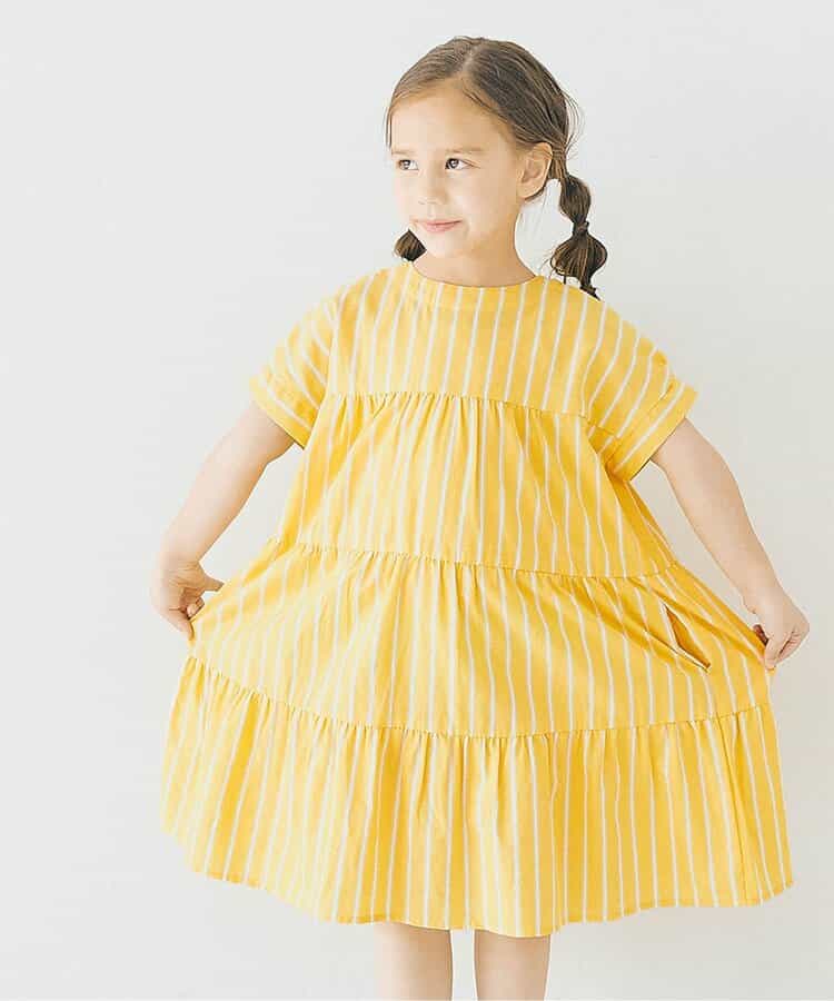 ★SALE★【リンク】ストライプ前後2WAYティアードシャツワンピース