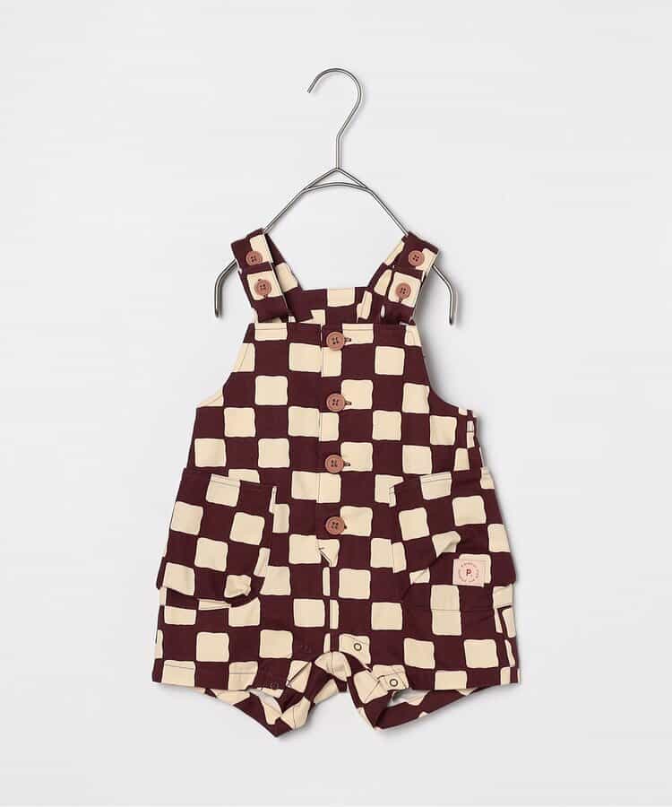 ★SALE★【リンク】総柄ツイルベビーオーバーオール