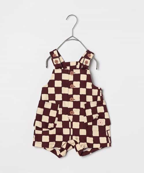★SALE★【リンク】総柄ツイルベビーオーバーオール