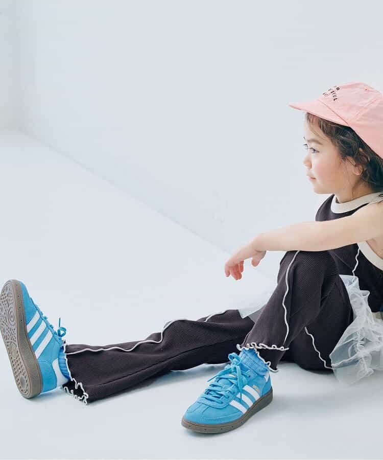 配色メロウのストレッチリブフレアパンツ リンク セットアップ可