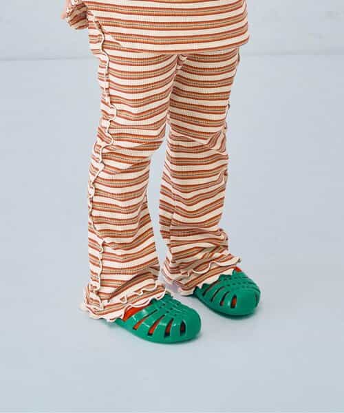 先染めボーダーワッフルメロウパンツ リンク セットアップ可