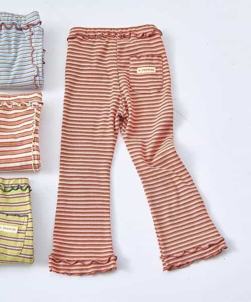 先染めボーダーワッフルメロウパンツ リンク セットアップ可