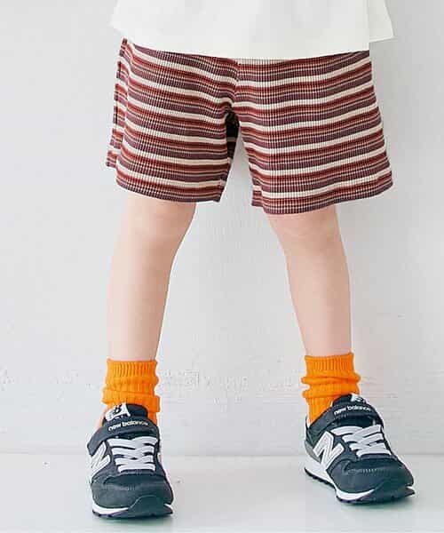 ★SALE★【リンク】マルチボーダーワッフルハーフパンツ_セットアップ対応