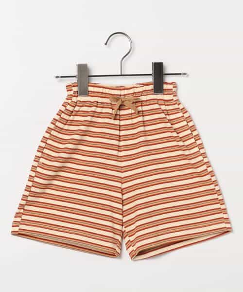 先染めボーダーワッフルハーフパンツ リンク セットアップ可