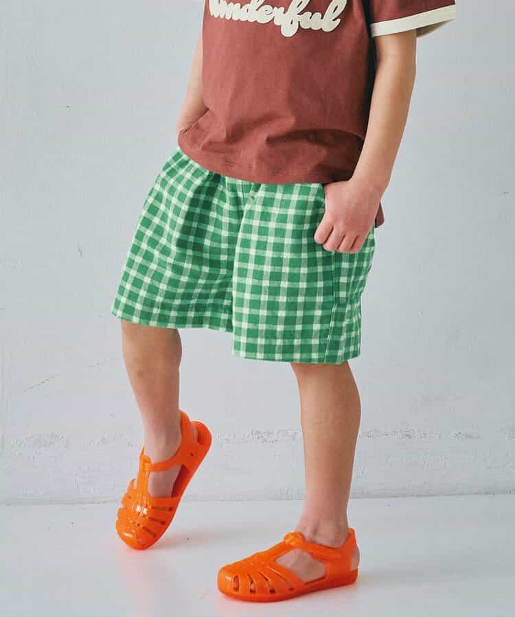 先染めチェックハーフパンツ リンク