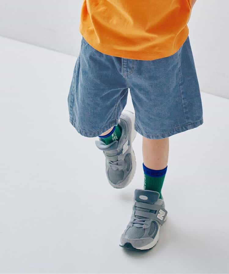 カラーツイル＆デニムワイドハーフパンツ リンク