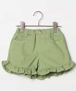 カラーツイル＆デニムラウンドヘムフリルショートパンツ リンク