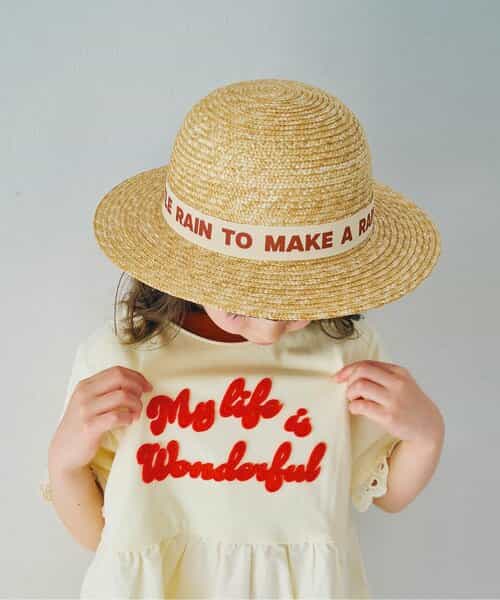 ロゴリボンストローハット