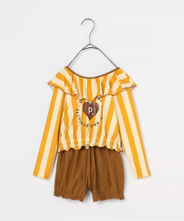 ★SALE★【リンク】ラッシュガードいらずのフリル衿セパレート水着