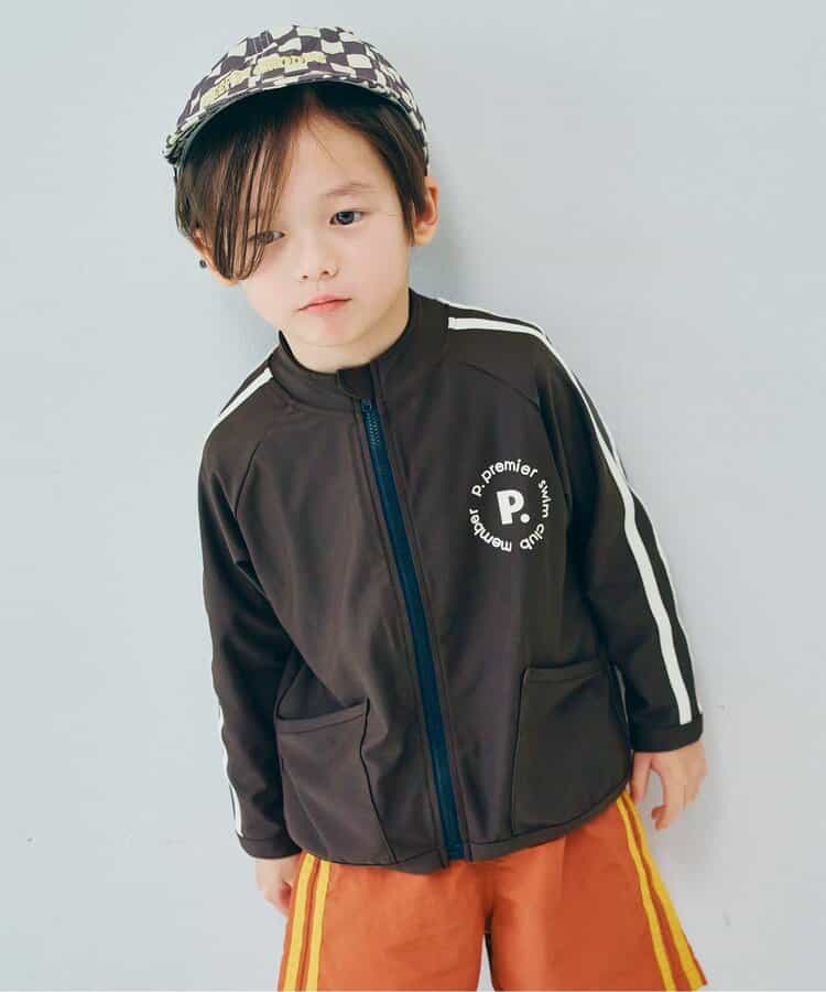 ★予約★袖ラインジップアップラッシュガード リンク セットアップ可